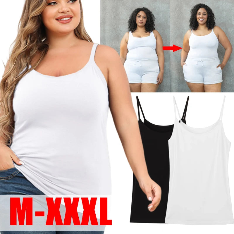 1/2pcs Women Sexy Camisoles Summer Strap Cotton Sleeveless Shirt Thin  Vest Solid Top Simple Slim Base Vest Tops Female Undies