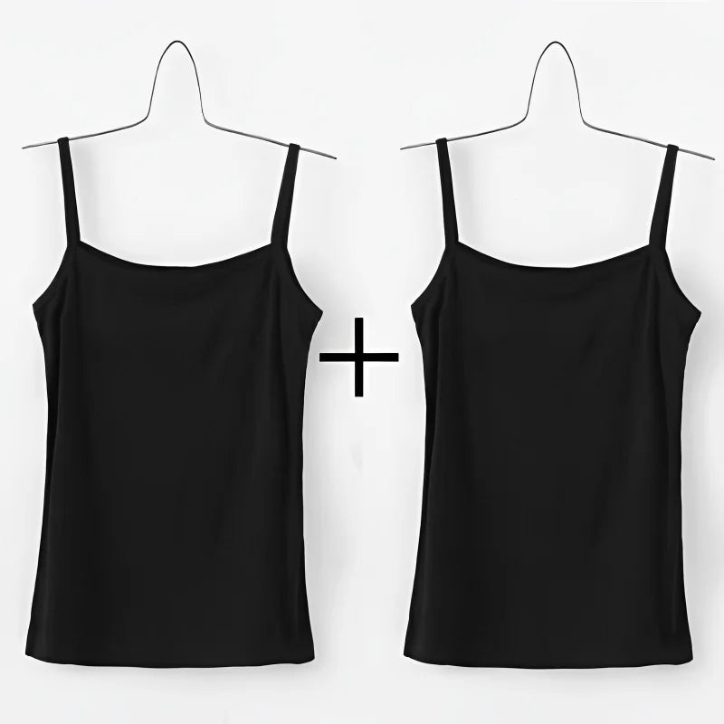 1/2pcs Women Sexy Camisoles Summer Strap Cotton Sleeveless Shirt Thin  Vest Solid Top Simple Slim Base Vest Tops Female Undies