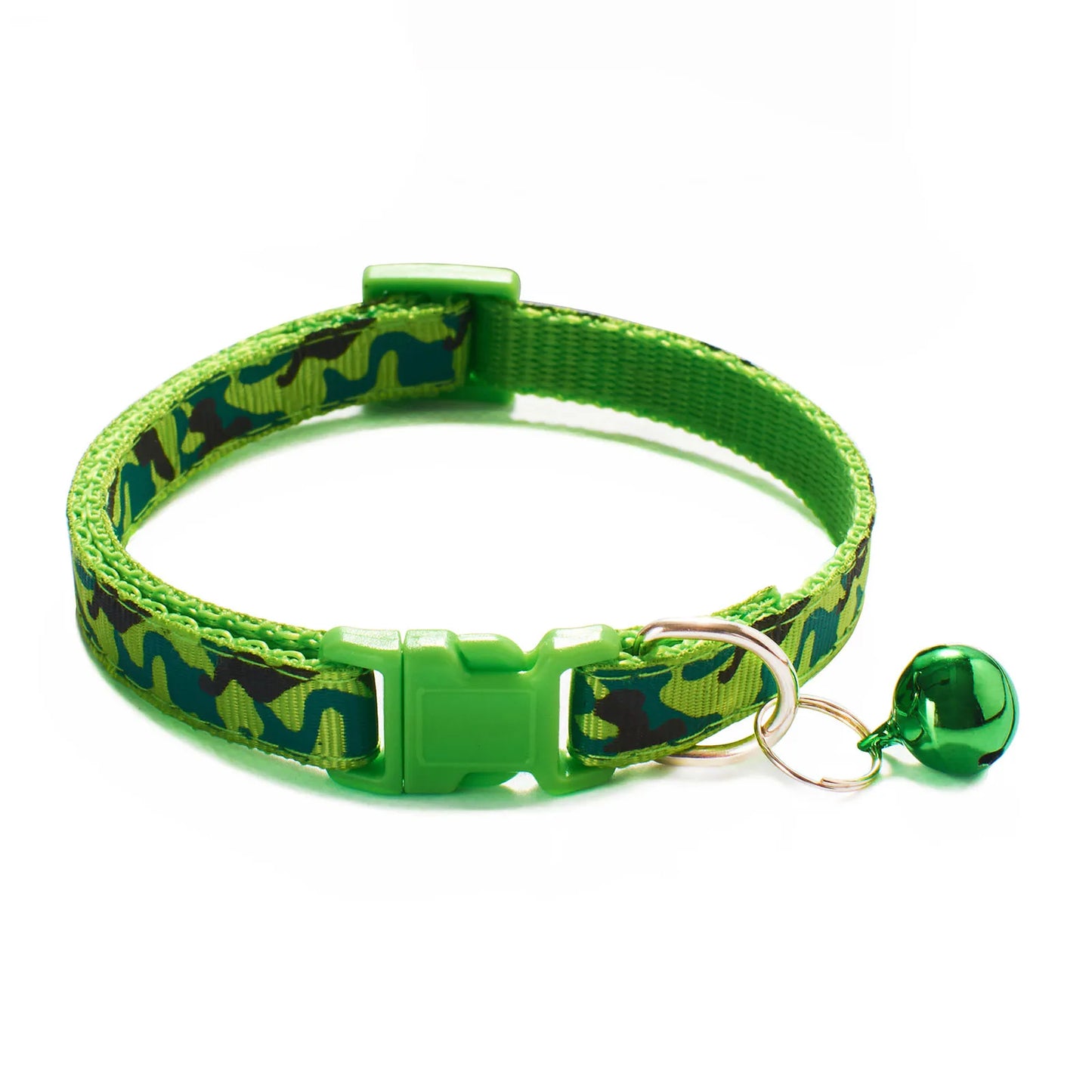 1PC Pet Collar Camouflage Pattern Adjustable With Bell Pet Dog Collar Polyester Pet Supplies 20---32cm Long Cute Dog Accessories