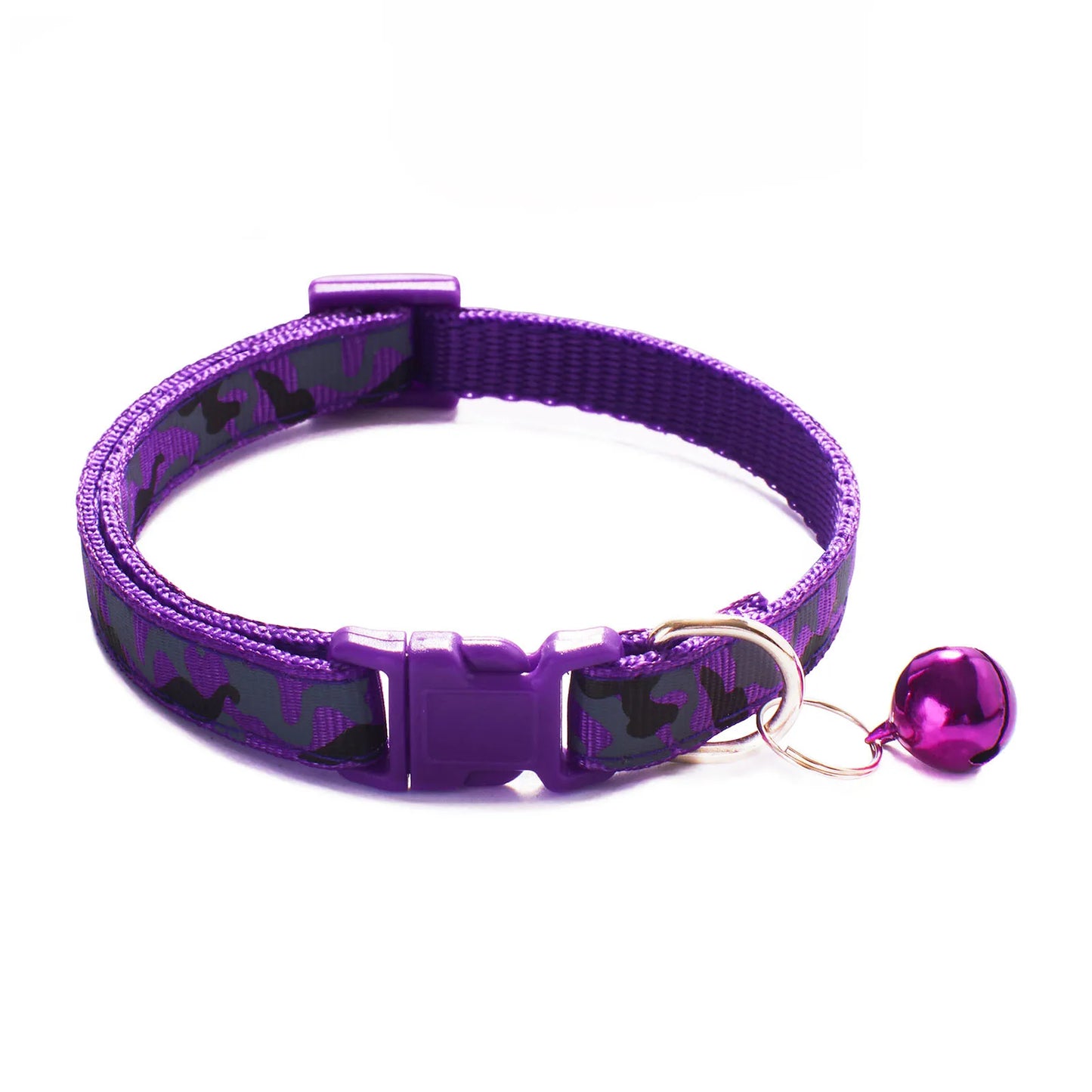 1PC Pet Collar Camouflage Pattern Adjustable With Bell Pet Dog Collar Polyester Pet Supplies 20---32cm Long Cute Dog Accessories