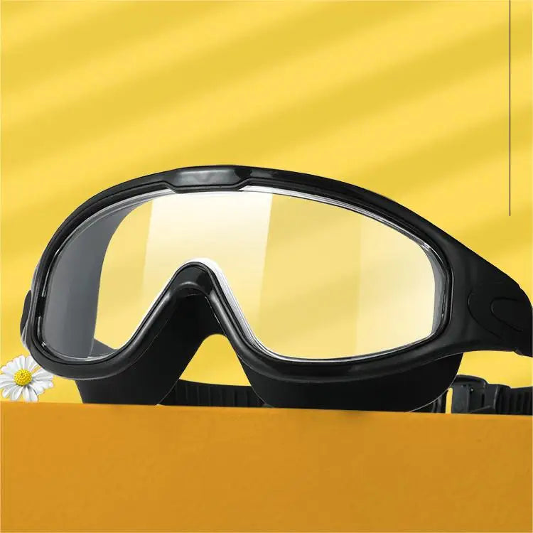 1PC Swimming Goggles Adult Men And Women HD Waterproof And Anti-fog Electroplated Swimming Goggles Flat large Frame Swim Sport