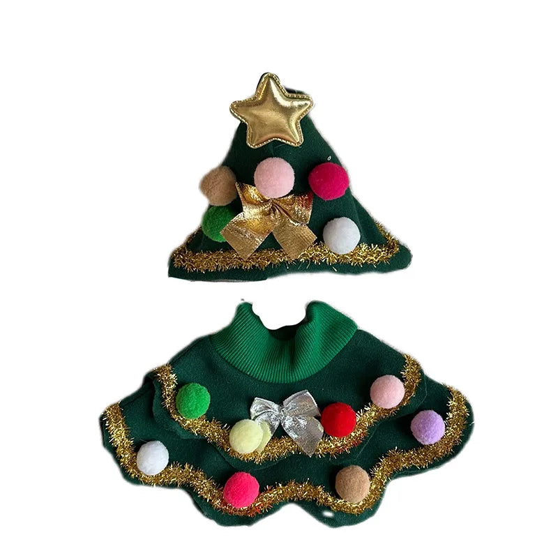 2024 New Christmas Pet Clothes Christmas Tree Pet Cape Shawl Dog Transformed Into Holiday Gifts Ropa Para Perro Puppy Clothes