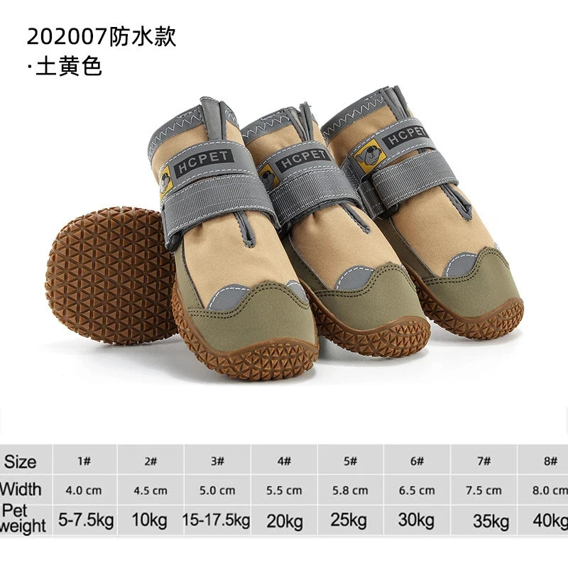 4Pcs/Set Dog Shoes for Large Dogs Breathable Professional Outdoor Dog Shoes Anti-Slip Durable Pet Shoes for Hiking Rubber Sole