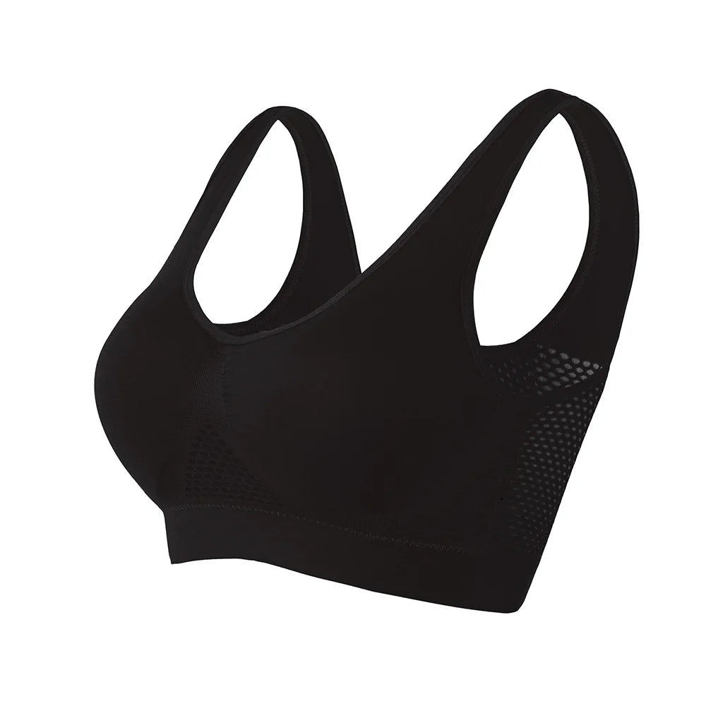 Breathable Sports Bra Top Fitness Women Brassiere Removable Padded Sport Bra Running Gym Seamless Push Up Bras