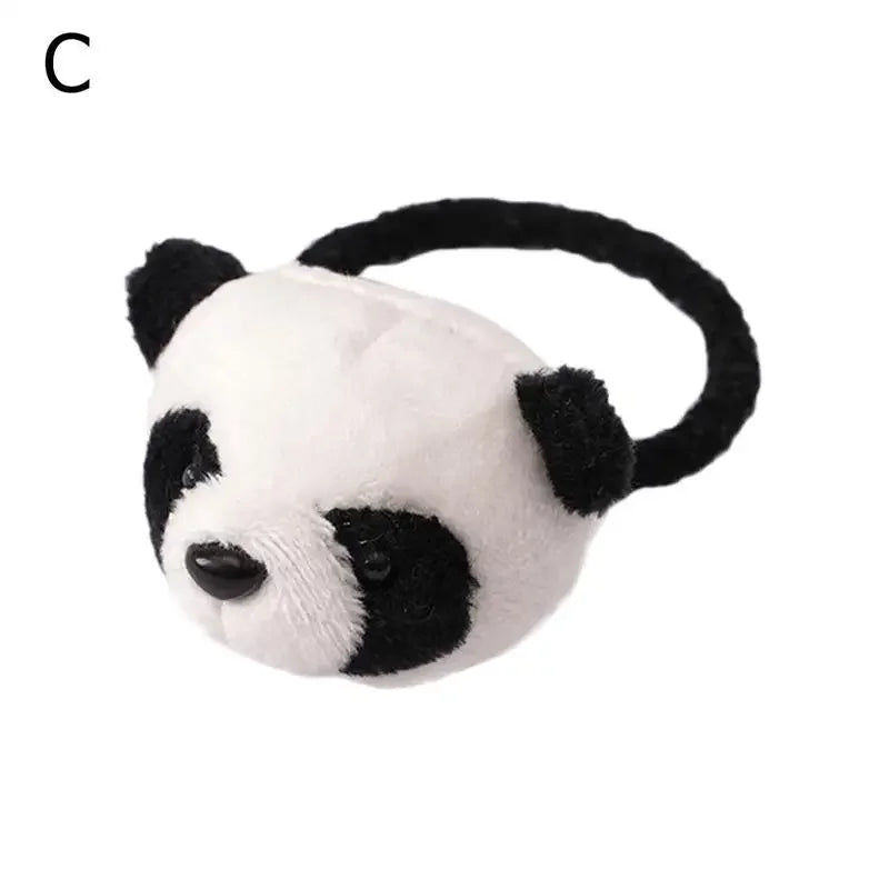 Chinese Lovely Plush Panda Headband Hairpin Brooch Hair Cute Jewelry Cartoon Doll Rope Head Accessories Animal Hair Aggrega H6S7