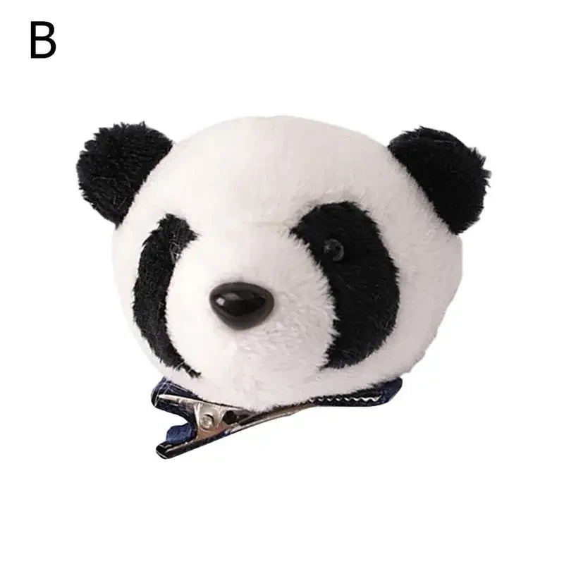 Chinese Lovely Plush Panda Headband Hairpin Brooch Hair Cute Jewelry Cartoon Doll Rope Head Accessories Animal Hair Aggrega H6S7