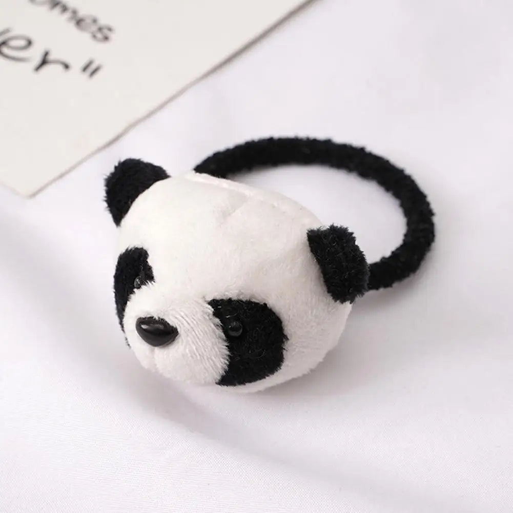 Chinese Lovely Plush Panda Headband Hairpin Brooch Hair Cute Jewelry Cartoon Doll Rope Head Accessories Animal Hair Aggrega H6S7