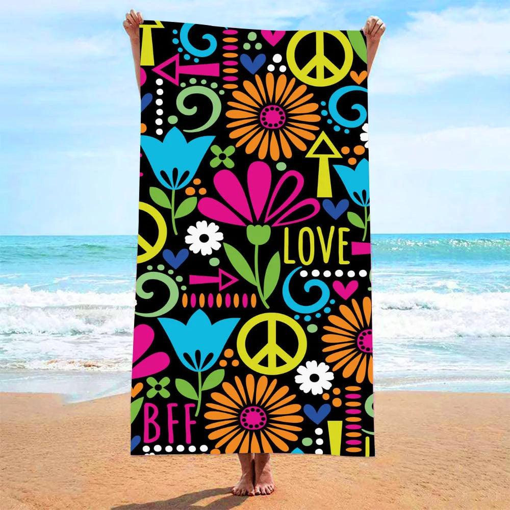 Customized Printed Beach Towels With Active Beach Towels,  Absorbent Beach Towels