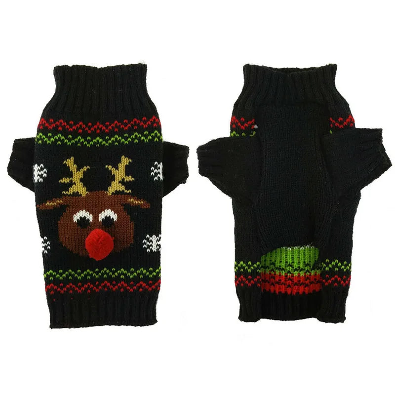 Dog Sweater Christmas Winter Warm Dog Clothes Xmas Outfit for Dogs Puppy Coat Dog Costume Chihuahua Striped Dog Knitted Sweater