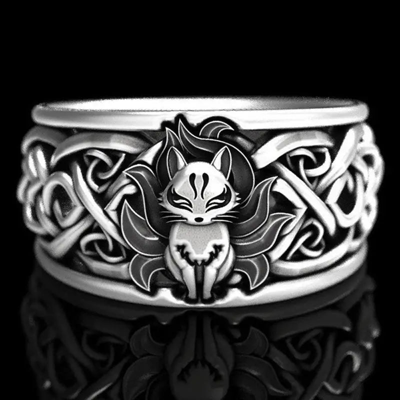 Fashionable New Viking Nine-Tailed Fox Celtic Men'S And Women'S Rings Versatile Temperament Jewelry