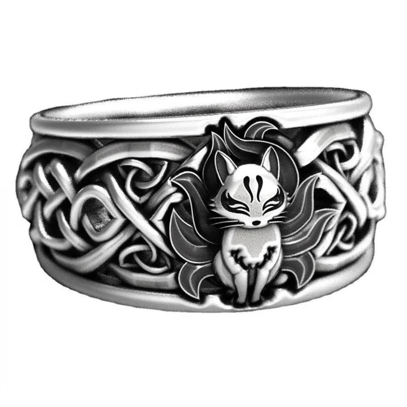 Fashionable New Viking Nine-Tailed Fox Celtic Men'S And Women'S Rings Versatile Temperament Jewelry