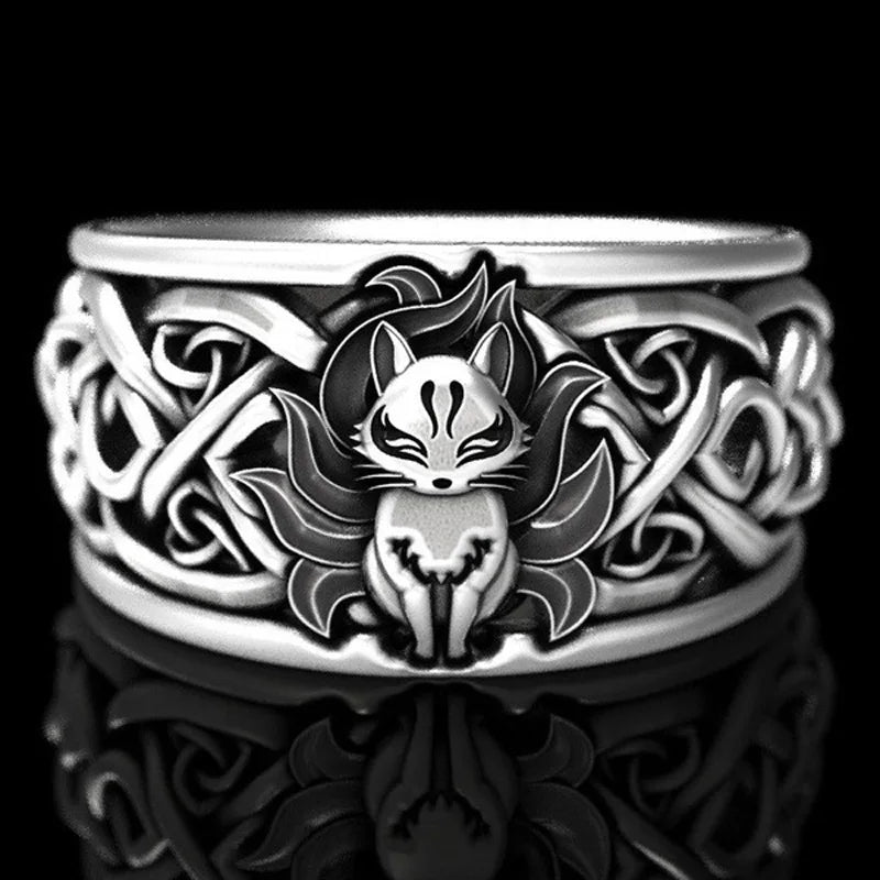 Fashionable New Viking Nine-Tailed Fox Celtic Men'S And Women'S Rings Versatile Temperament Jewelry