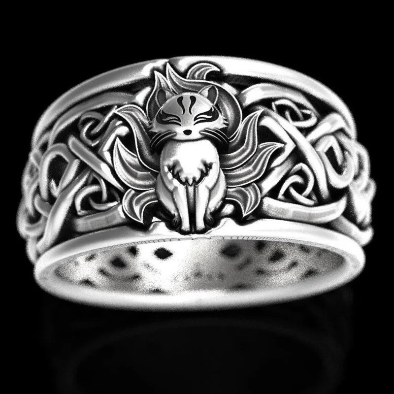 Fashionable New Viking Nine-Tailed Fox Celtic Men'S And Women'S Rings Versatile Temperament Jewelry