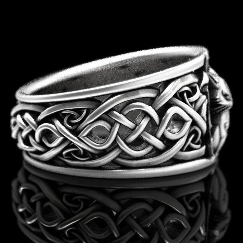 Fashionable New Viking Nine-Tailed Fox Celtic Men'S And Women'S Rings Versatile Temperament Jewelry