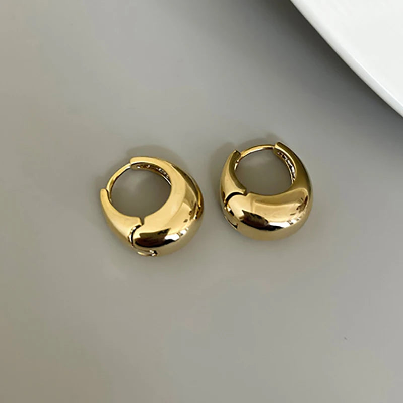 Foxanry 1 Pair Water Drop Geometric Earrings For Women Couples Fashion Minimalist Classic Hip Hop Ear Buckle Jewelry Accessories