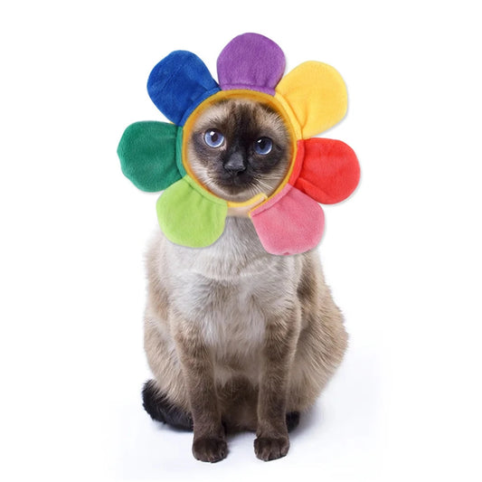 Funny Hat For Cat Sunflower Christmas Costume Pet Hat Halloween Cosplay Keep Warm Headwear Dogs Hats Puppy Accessories For Cats