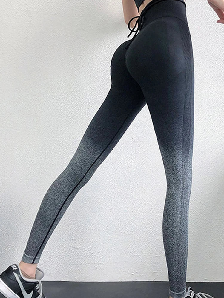 Gradient Leggings Women Sexy Seamless High Waist Quick Dry Sport Legging for Woman Gym Workout High Elasticity Buttocks Leggins