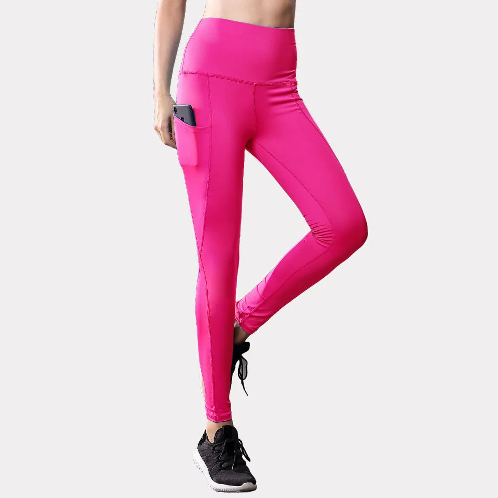 High Waist Yoga Pants with Oblique Pocket for Women, Fitness, Running, Training, Stretch, Quick Dry, Tight Tracksuit