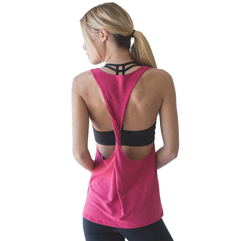 LUKITAS Sports Vests iFitness Women T-shirt Female Sleeveless Racerback Single Vest Running Workout Training Yoga Shirts Tank XL