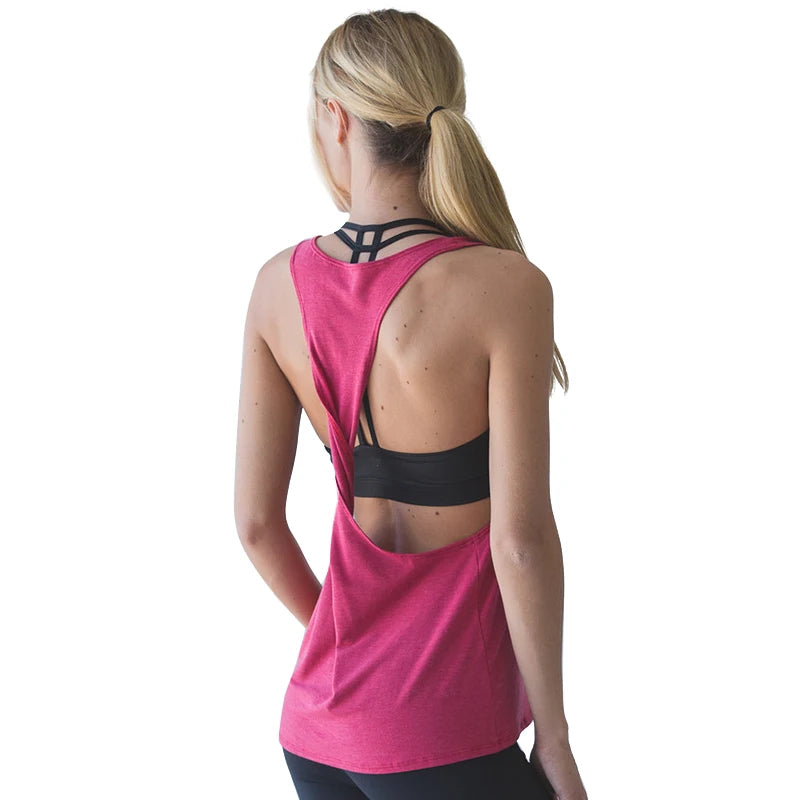 LUKITAS Sports Vests iFitness Women T-shirt Female Sleeveless Racerback Single Vest Running Workout Training Yoga Shirts Tank XL