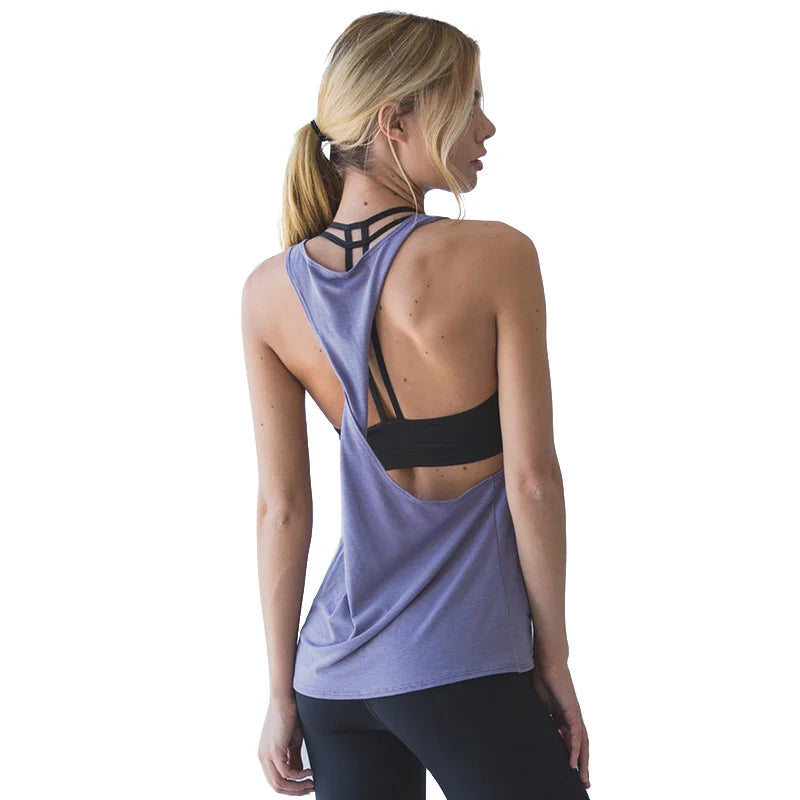 LUKITAS Sports Vests iFitness Women T-shirt Female Sleeveless Racerback Single Vest Running Workout Training Yoga Shirts Tank XL