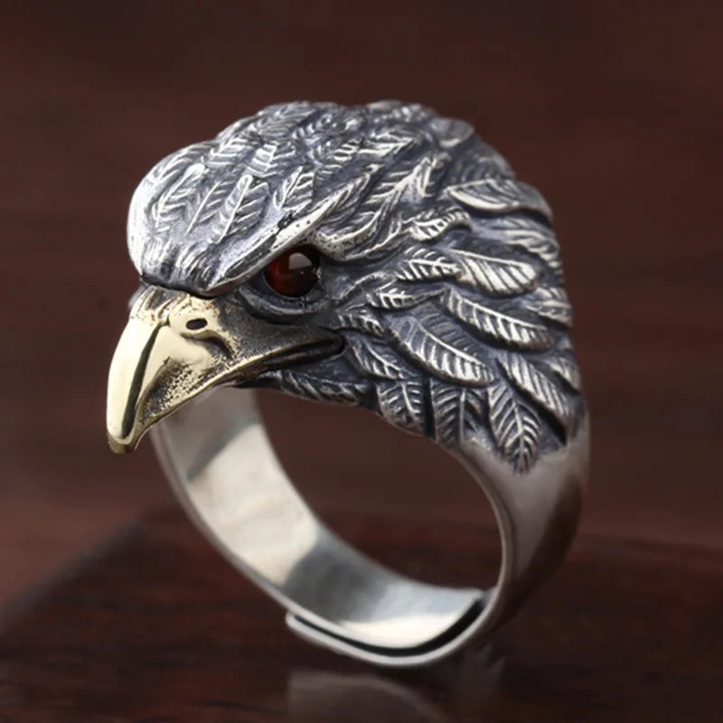 Men Owl Ring Open Mouth Adjustable Ring