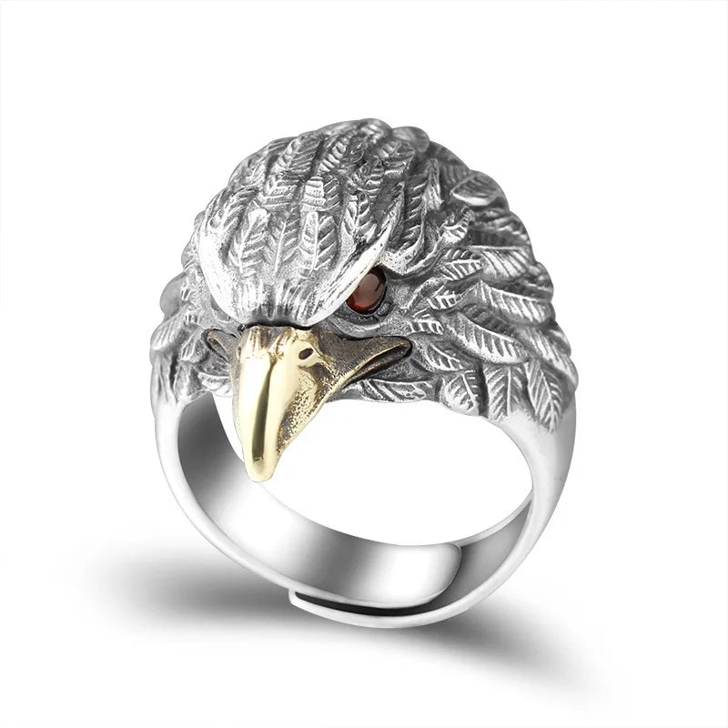 Men Owl Ring Open Mouth Adjustable Ring