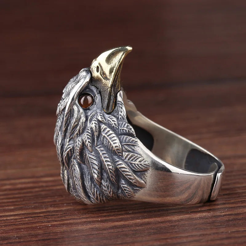 Men Owl Ring Open Mouth Adjustable Ring