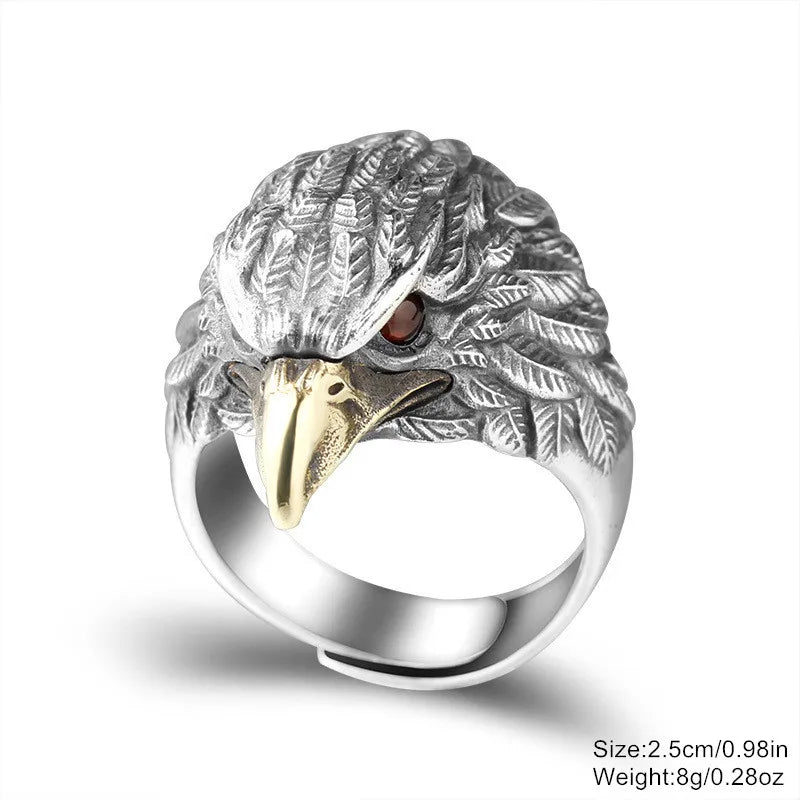 Men Owl Ring Open Mouth Adjustable Ring