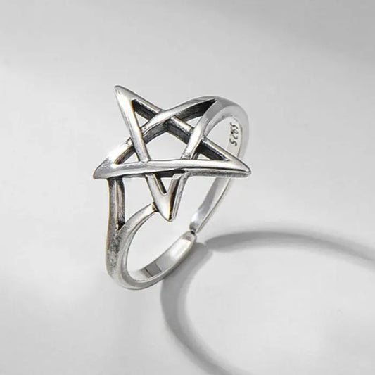 New Charm Star David Ring for Women Boho Knuckle Party Rings Gothic Punk Jewelry Gifts for Girls 2023