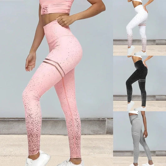 New Hotsale Women Gold Print Leggings No Transparent Exercise Fitness Leggings Push Up Workout Female Pants yoga Pants