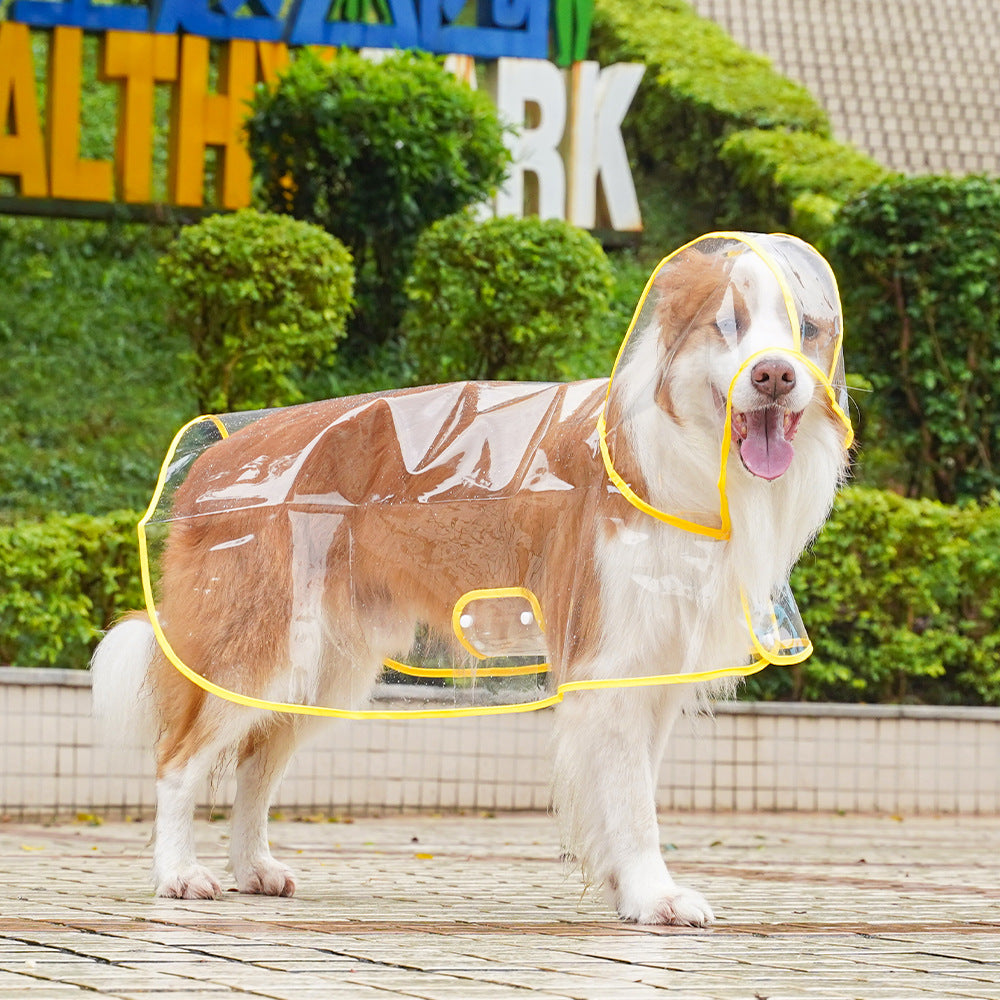 Pet Dog Puppy Transparent Rainwear Raincoat Pet Hooded Waterproof Jacket Clothes Soft Pvc Raincoat Suitable For Dogs Rain Poncho