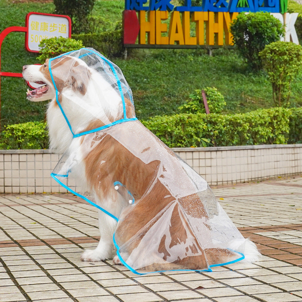 Pet Dog Puppy Transparent Rainwear Raincoat Pet Hooded Waterproof Jacket Clothes Soft Pvc Raincoat Suitable For Dogs Rain Poncho