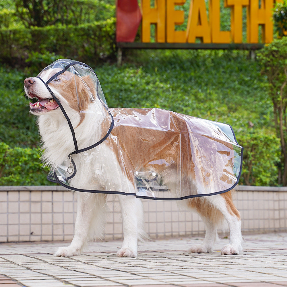 Pet Dog Puppy Transparent Rainwear Raincoat Pet Hooded Waterproof Jacket Clothes Soft Pvc Raincoat Suitable For Dogs Rain Poncho