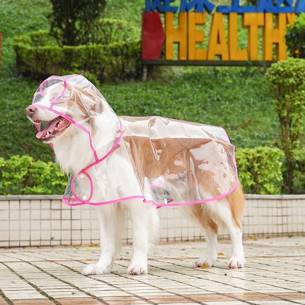 Pet Dog Puppy Transparent Rainwear Raincoat Pet Hooded Waterproof Jacket Clothes Soft Pvc Raincoat Suitable For Dogs Rain Poncho