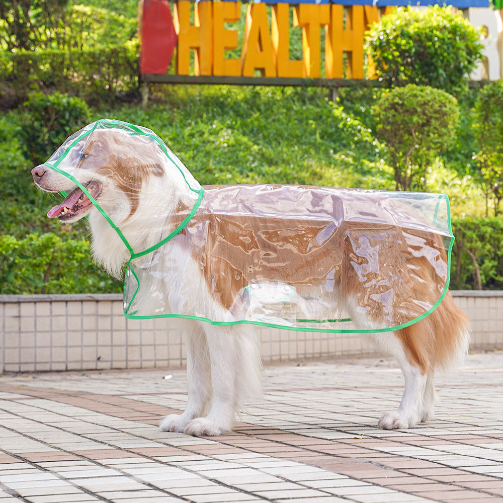 Pet Dog Puppy Transparent Rainwear Raincoat Pet Hooded Waterproof Jacket Clothes Soft Pvc Raincoat Suitable For Dogs Rain Poncho