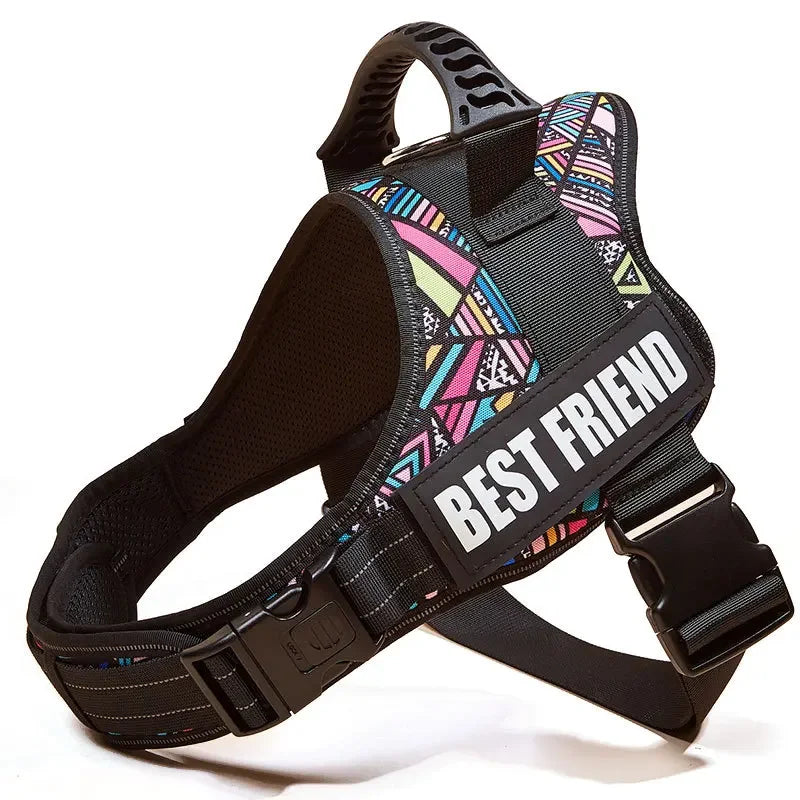 Personalised No Pull Dog Harness with Custom Name and Phone Number Heavy Duty Pet Vest To Prevent Tugging Pulling Choking Lost