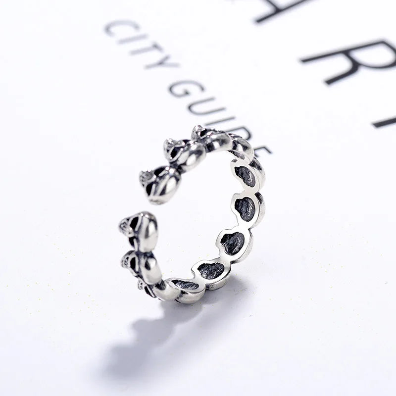 Personality Gothic Skull Rings For Women Charm Engagement Jewelry Girls Open Finger Knuckle Rings 2023