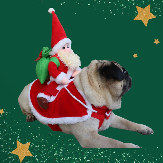 Pet Dog Christmas Costume Dog Cat Winter Hoodie Coat Clothing Christmas Santa Claus Halloween Party Pet Clothes Pug Disfraz