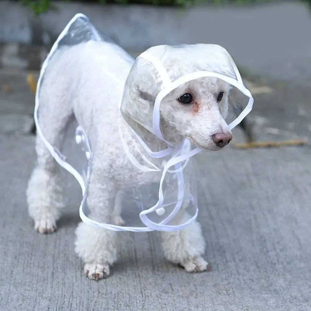 Pet Dog Puppy Transparent Rainwear Raincoat Pet Hooded Waterproof Jacket Clothes Soft Pvc Raincoat Suitable For Dogs Rain Poncho