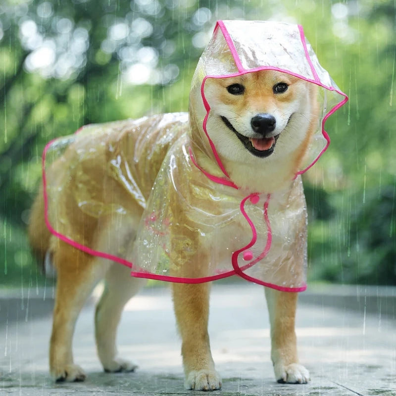 Pet Dog Puppy Transparent Rainwear Raincoat Pet Hooded Waterproof Jacket Clothes Soft Pvc Raincoat Suitable For Dogs Rain Poncho