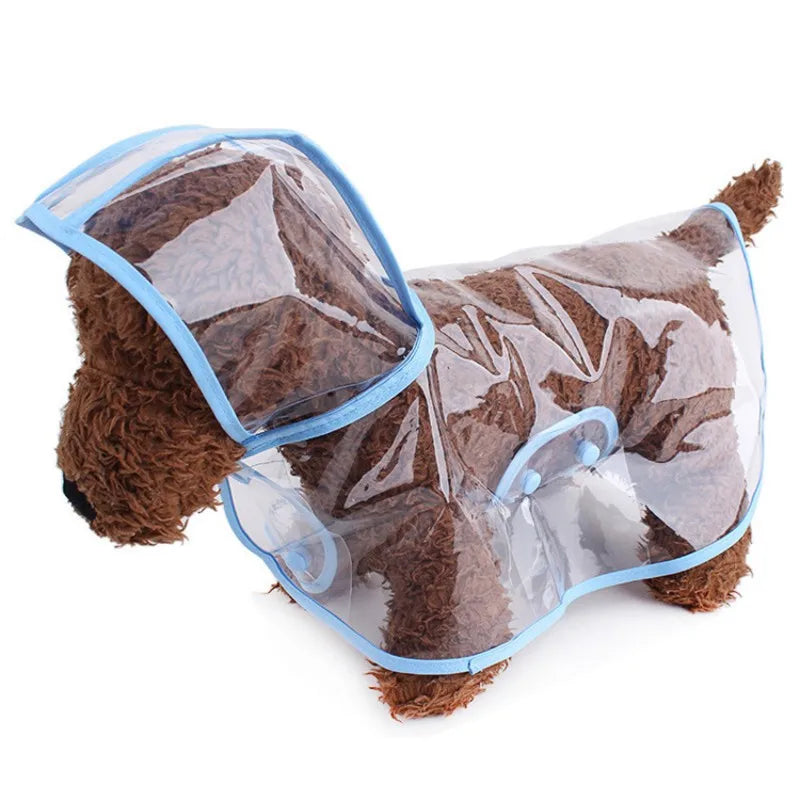 Pet Dog Puppy Transparent Rainwear Raincoat Pet Hooded Waterproof Jacket Clothes Soft Pvc Raincoat Suitable For Dogs Rain Poncho