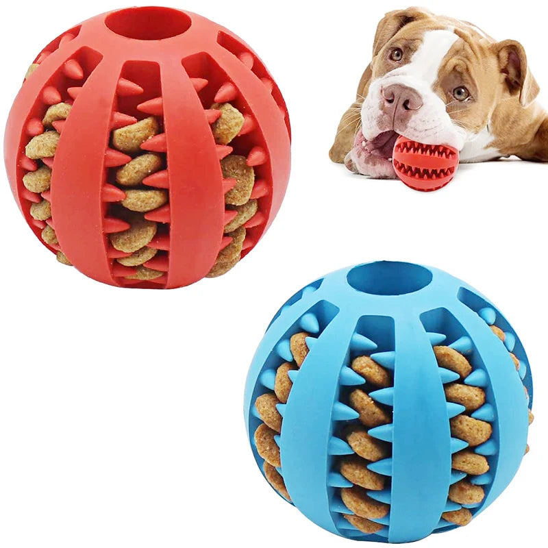 Pet Dog Toy Interactive Rubber Balls for Small Large Dogs Puppy Cat Chewing Toys Pet Tooth Cleaning Indestructible Dog Food Ball