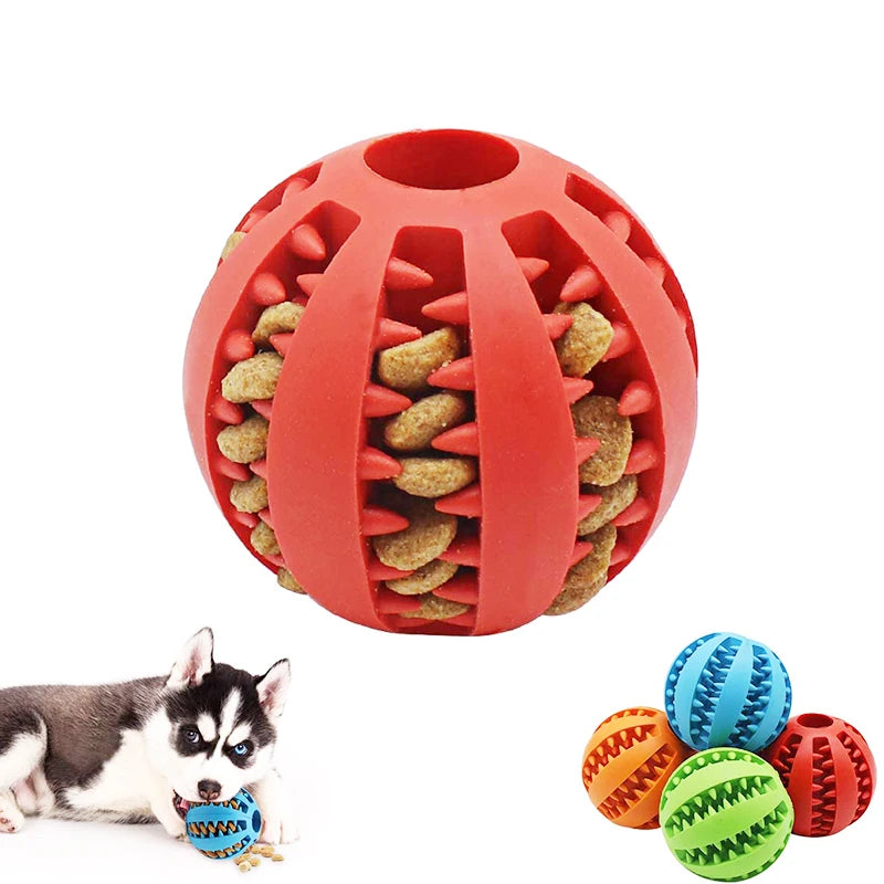 Pet Dog Toy Interactive Rubber Balls for Small Large Dogs Puppy Cat Chewing Toys Pet Tooth Cleaning Indestructible Dog Food Ball