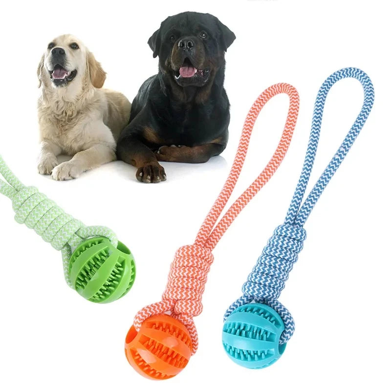 Pet SuppliesPet Dog Toys Hand-pulled Interactive Cotton Rope Rubber Balls Dogs Molar Bite Resistant Tooth Cleaning Chewing Toys