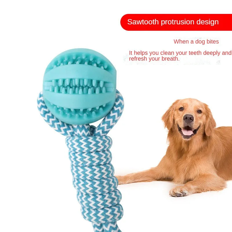 Pet SuppliesPet Dog Toys Hand-pulled Interactive Cotton Rope Rubber Balls Dogs Molar Bite Resistant Tooth Cleaning Chewing Toys