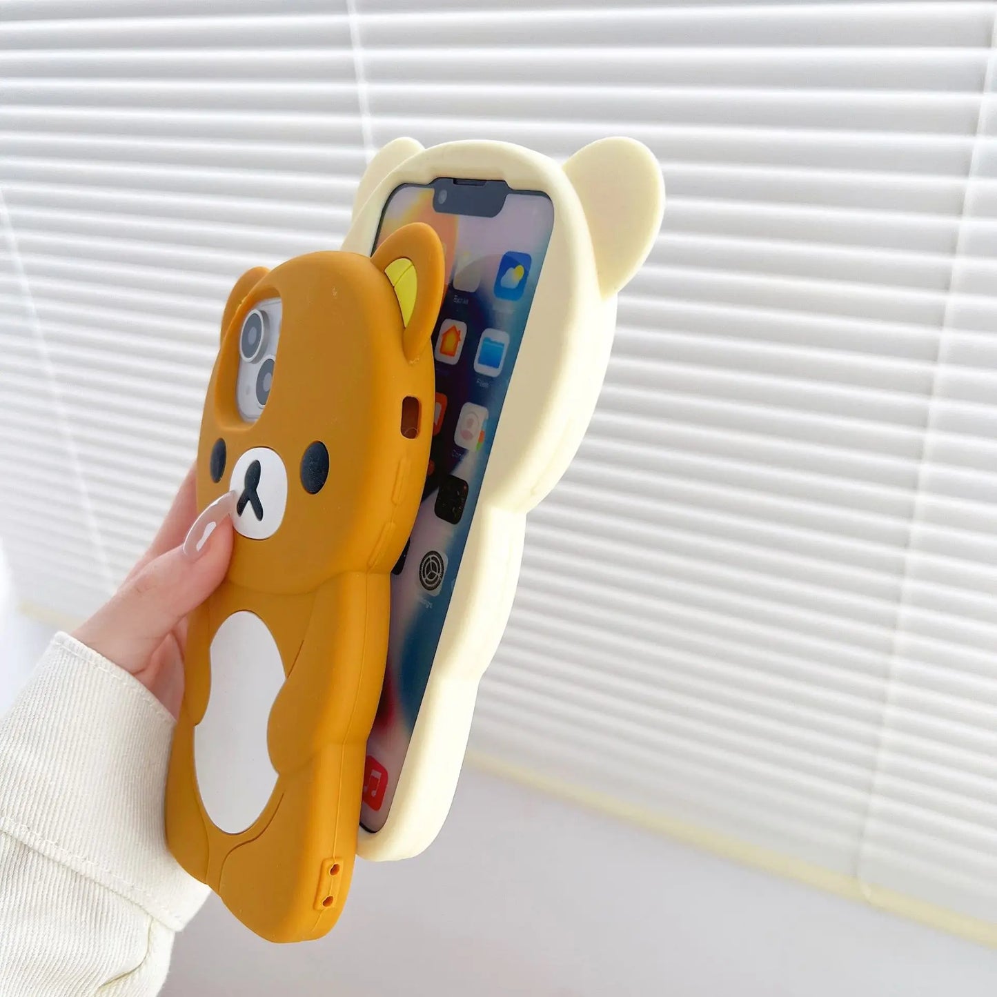 Rilakkuma Bear Silicone Soft Cover Case For iPhone 15 14 13 12 11 Pro Max Xs XR 6 7 8 Plus