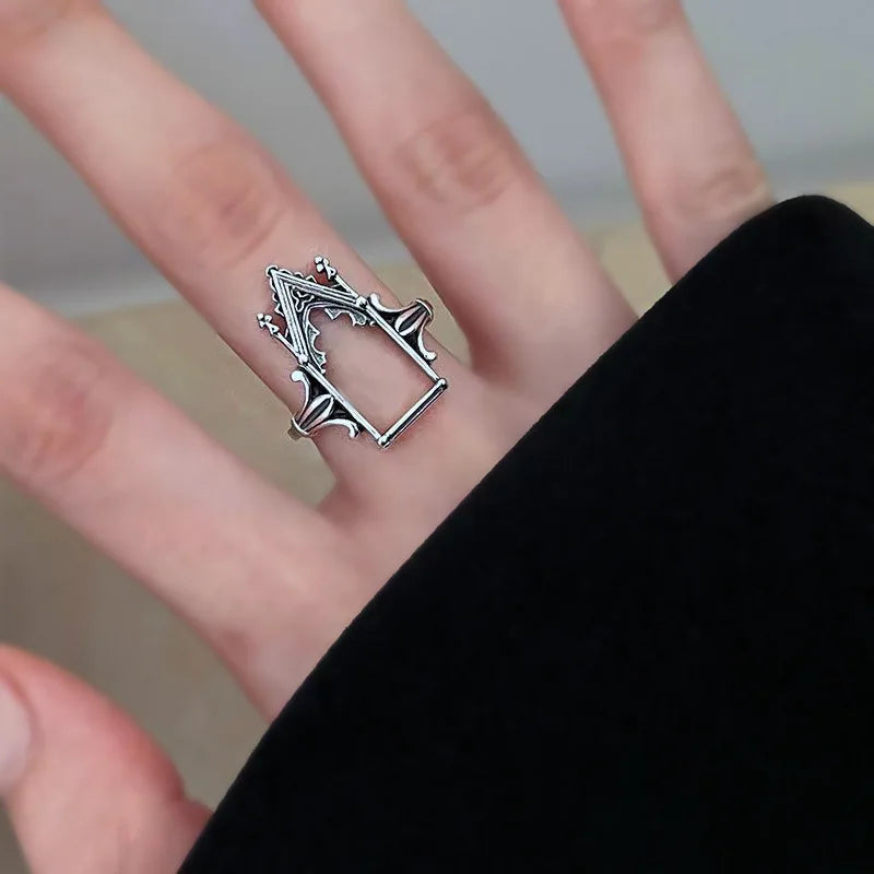 2023 Fashion Trend Jewelry Ring Gothic Queen Castle Ring Women Goth Trend Jewelry Rings for Women Bling Ring Men