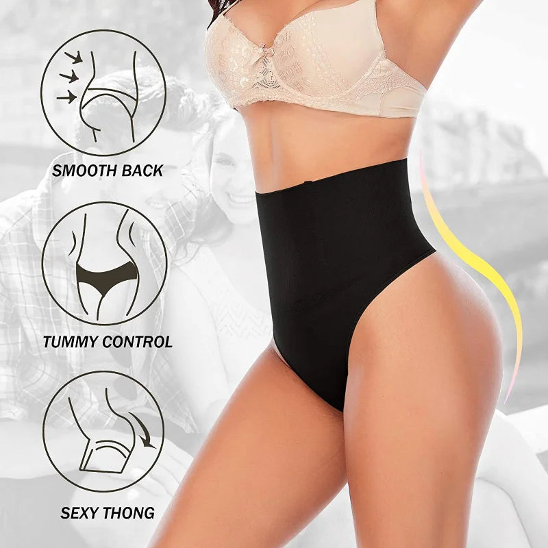 Sexy Women Thong Shaper High Waist Tummy Control Panties Slimming Underwear Waist Trainer Shaping Briefs Butt Lifter Body Shaper