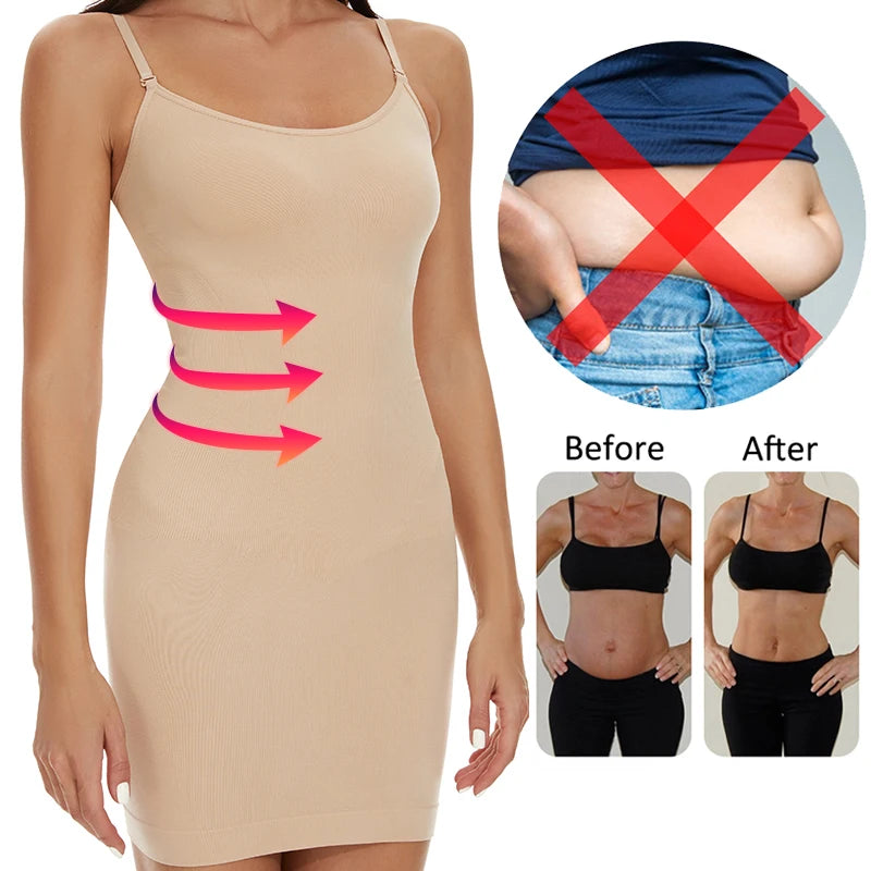 Shapewear Slips for Under Dresses Cami Silp Dress for Women Tummy Control Seamless Body Shaper Full Silps